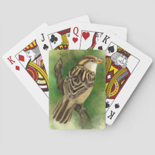 Baraja De Cartas Sparrow Jugando Tarjetas Cute Bird