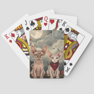 Baraja De Cartas Sphynx Cat Halloween Spooky