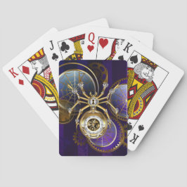 Baraja De Cartas Spider Steampunk sobre fondo morado