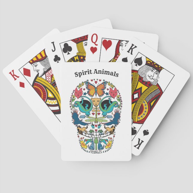 Baraja De Cartas Spirit Animal Sugar Skull Design on Tarot Cards (Reverso)
