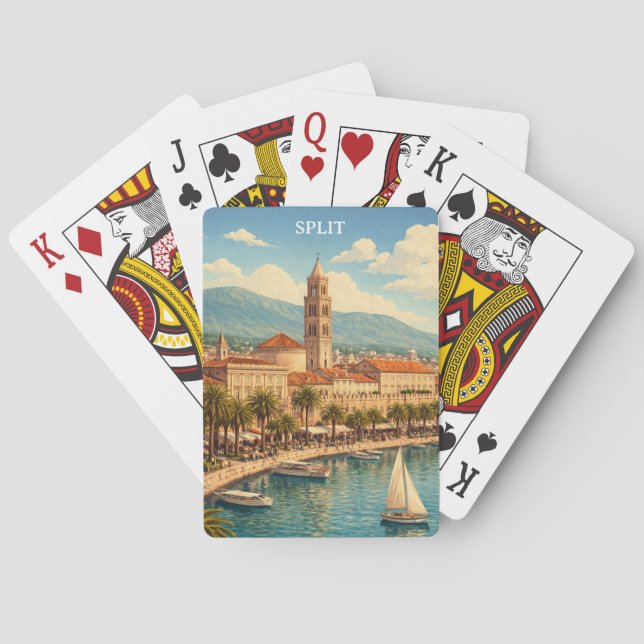 Baraja De Cartas Split Croacia Vintage Costa Adriática (Reverso)