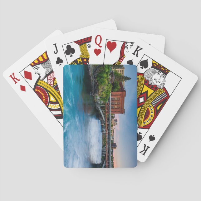 Baraja De Cartas Spokane, río Washington-Spokane al atardecer (Reverso)