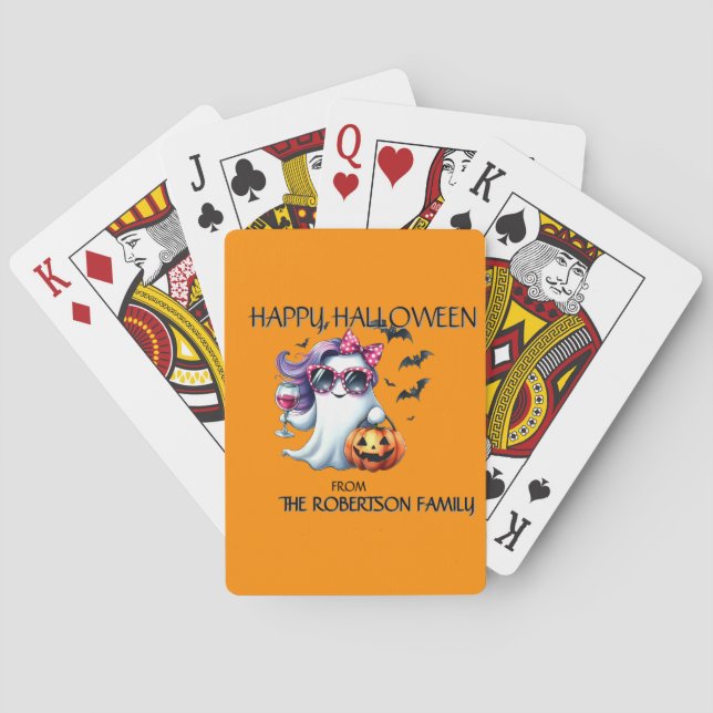 Baraja De Cartas Spooky Girly Ghost Halloween  (Reverso)
