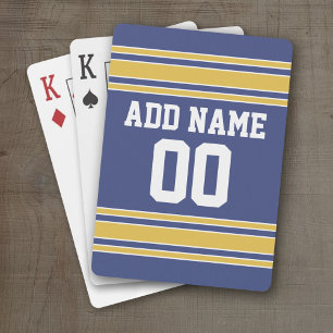 Baraja De Cartas Sports Team Jersey con nombre y número personaliza