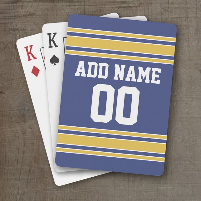 Baraja De Cartas Sports Team Jersey con nombre y número personaliza (Personalized Playing Cards - Sporty Stripes)