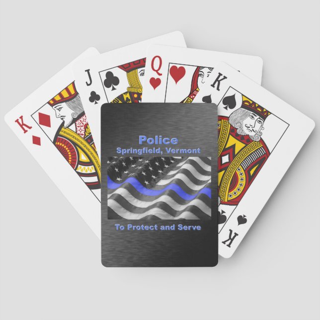 Baraja De Cartas Springfield, Vermont. Policía (Reverso)