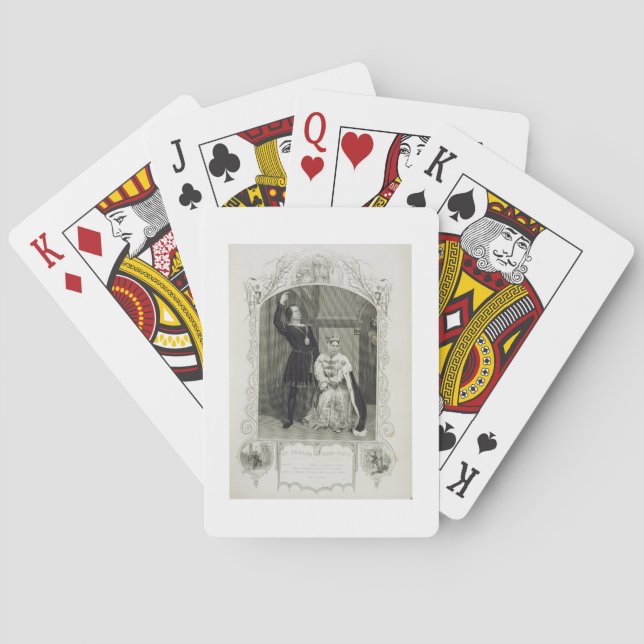 Baraja De Cartas Sr. Phelps como Hamlet y Miss Glyn como Reina Gert (Reverso)