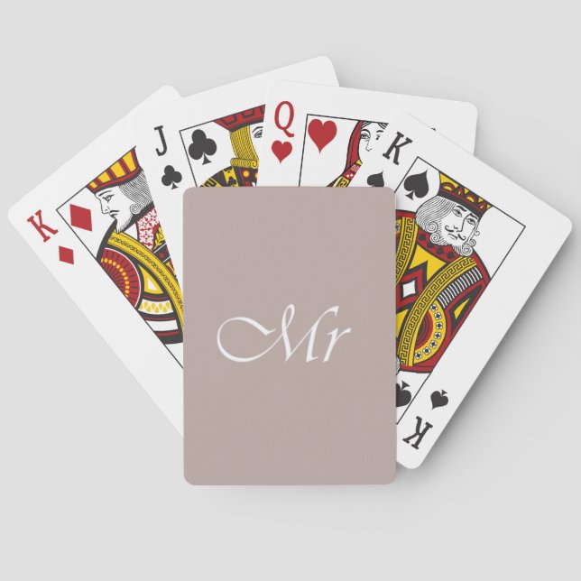 Baraja De Cartas Sr. Typography Beige (Reverso)