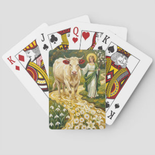 Baraja De Cartas St. Brigid y la vaca blanca (Imbolc)