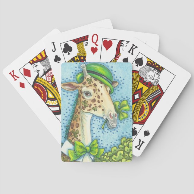 BARAJA DE CARTAS ST. GIRAFFE IRLANDESA DE PATRICK JUGANDO TARJETAS  (Reverso)
