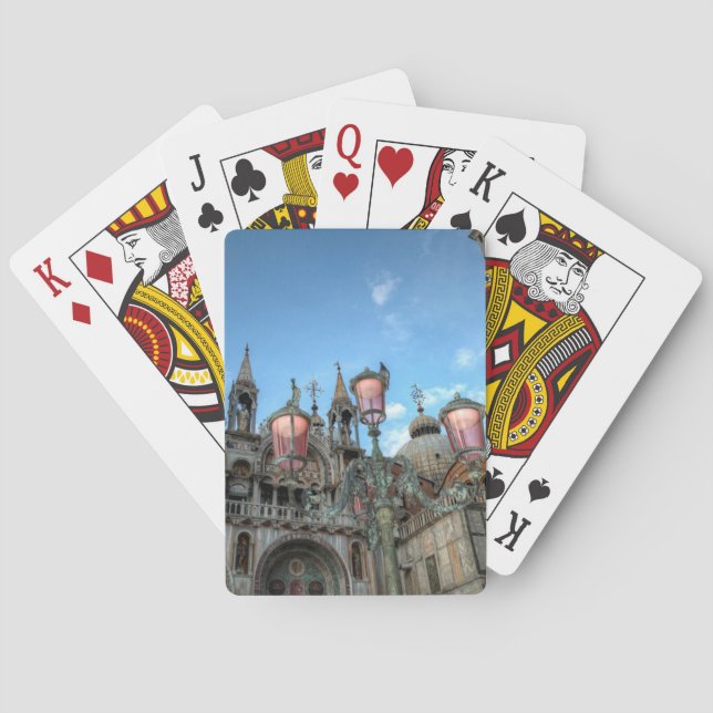 Baraja De Cartas St. Marks y lámpara, Venecia, Italia (Reverso)