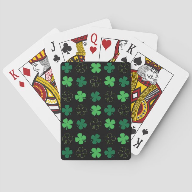 Baraja De Cartas St. Patrick Day Green Shamrock irlandés (Reverso)