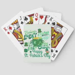 Baraja De Cartas St. Patrick's Day Irlandés verde afortunado Shamro