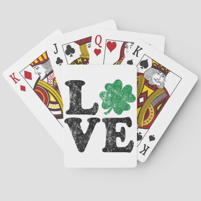 Baraja De Cartas St Patrick's Day LOVE Shamrock Irish (Reverso)