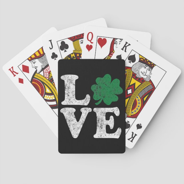 Baraja De Cartas St Patrick's Day LOVE Shamrock Irish (Reverso)