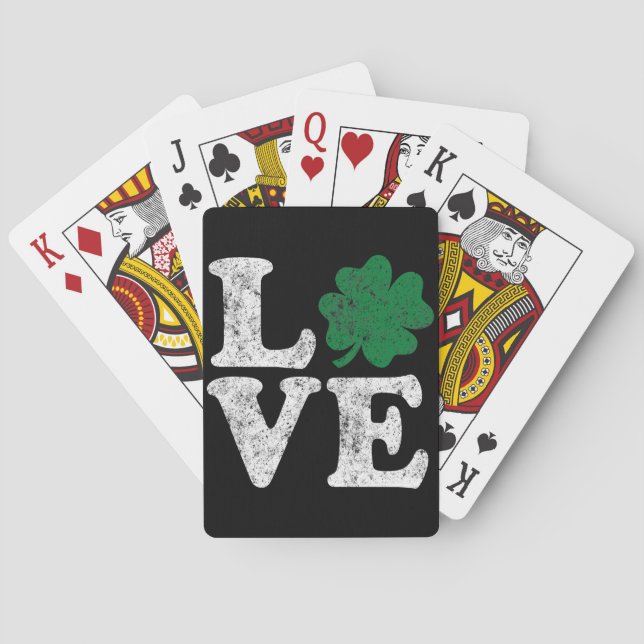 Baraja De Cartas St Patrick's Day LOVE Shamrock Irish (Reverso)