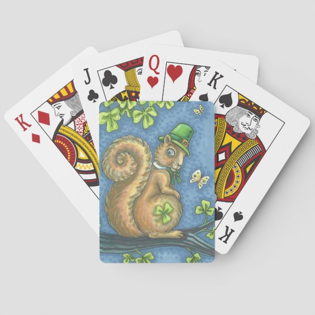 BARAJA DE CARTAS ST. PATRICK'S IRISH SQUIRREL JUGANDO TARJETAS DE P (Reverso)