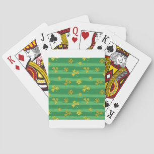 Baraja De Cartas st patricks shamrock dorado