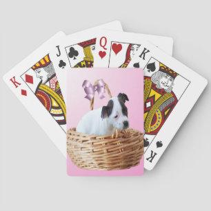 Baraja De Cartas Staffordshire Puppy En Una Cesta,