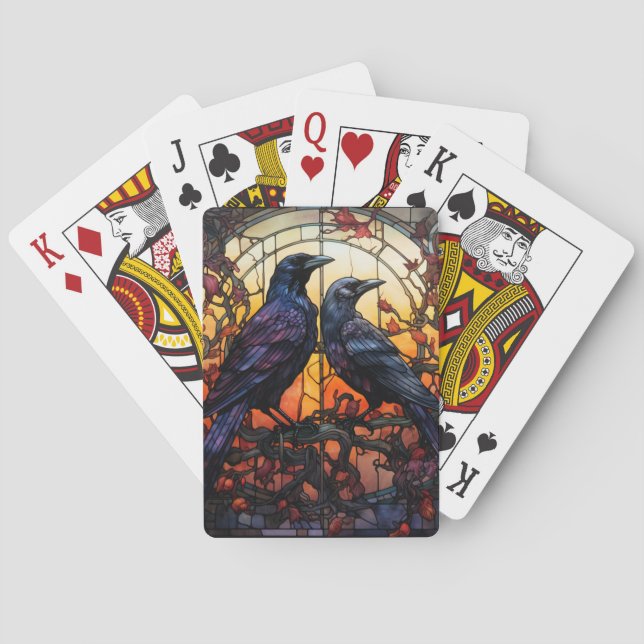 Baraja De Cartas StainGlass Ravens (Reverso)