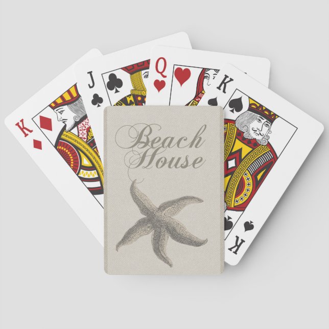 Baraja De Cartas Starfish Beach House Seashore Coastre (Reverso)
