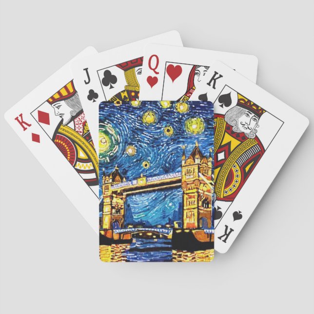 Baraja De Cartas Starry Starry Night Londres Inglaterra (Reverso)
