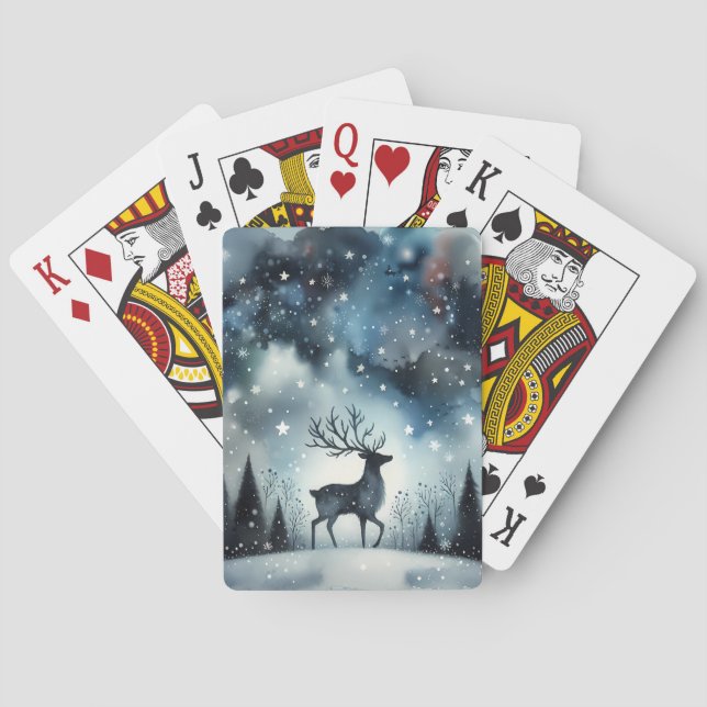 Baraja De Cartas Starry Winter Night Deer  (Reverso)