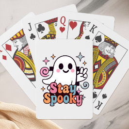 Baraja De Cartas Stay Spooky Groovy Ghost Retro Pastel Halloween