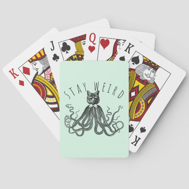 Baraja De Cartas Stay Weird Catopus Cat and Octopus Mashup (Reverso)