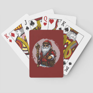 Baraja De Cartas Steampunk Santa Claus Estilo retro vintage