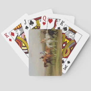 Baraja De Cartas Steeplechasing: Al principio (aceite en lona)