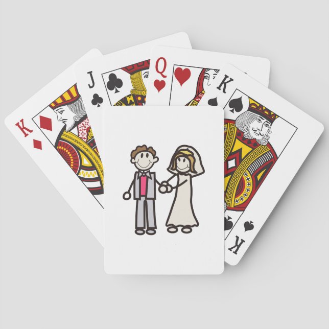 Baraja De Cartas Stick Bride y Groom (Reverso)