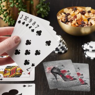 Baraja De Cartas Stiletto Araña Vampy   Rojo Alto Talón Grunge