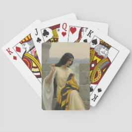 Baraja De Cartas Stitching the Standard Flag (Mujer medieval)