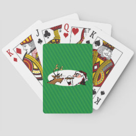 Baraja De Cartas Stogie Smoking Santa Funny Green Stripe Navidades