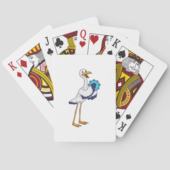 Baraja De Cartas Stork como músico con ambourine (Reverso)