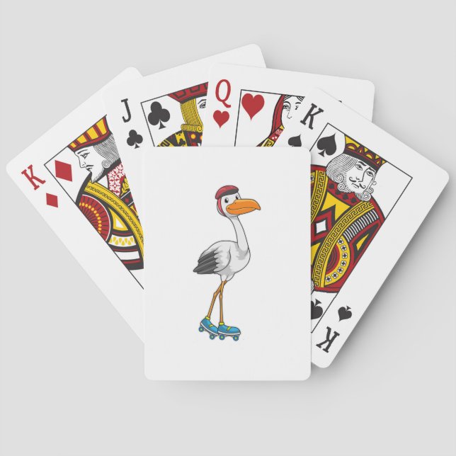 Baraja De Cartas Stork como patinador en línea con patines de patin (Reverso)