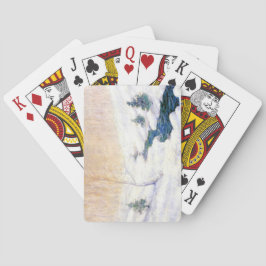 Baraja De Cartas Stream en un paisaje invernal de nieve (arte Navid