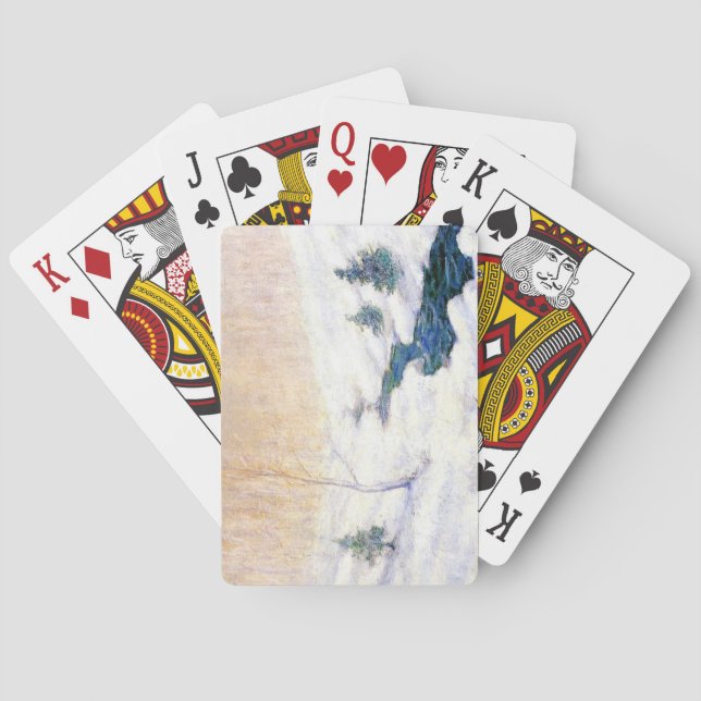 Baraja De Cartas Stream en un paisaje invernal de nieve (arte Navid (Reverso)