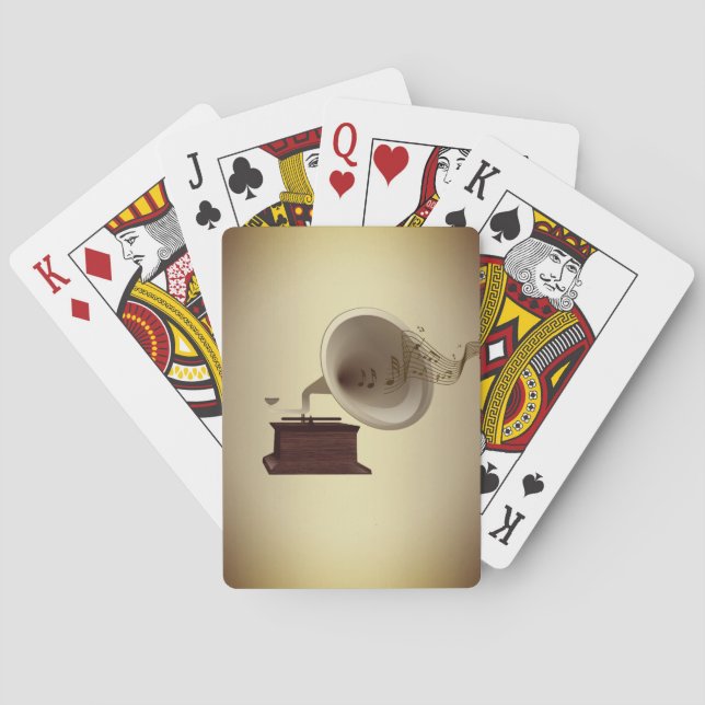 Baraja De Cartas Streams musicales del gramófono (Reverso)