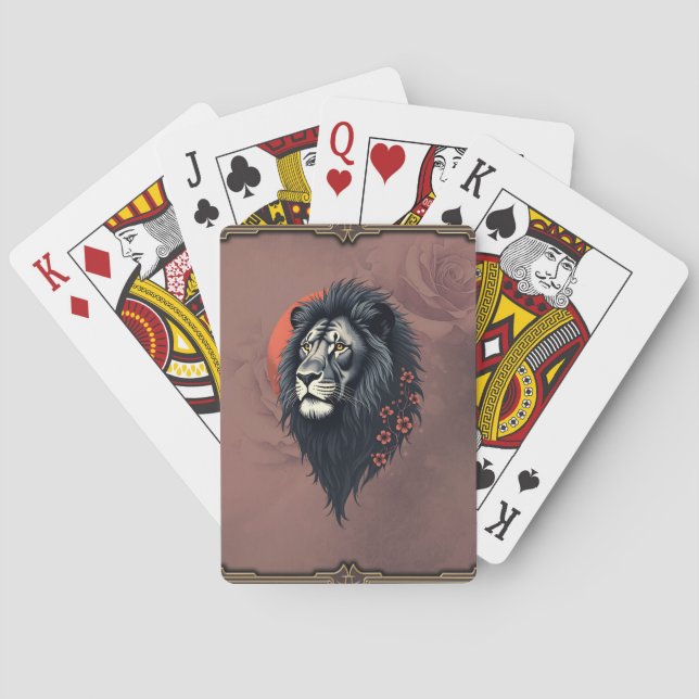 Baraja De Cartas Strength and delicacy united, a black lion (Reverso)