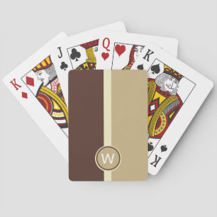 Baraja De Cartas Stri poner crema con monograma moderno del café y