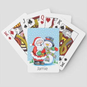 Baraja De Cartas Stuffer Stocking Name Santa Claus Snowman