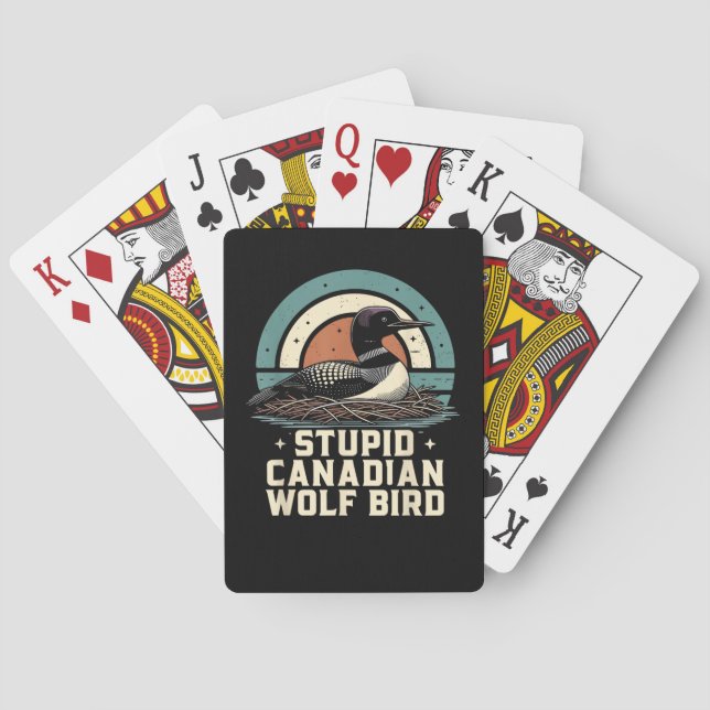 Baraja De Cartas Stupid Canadian Wolf Bird  (Reverso)