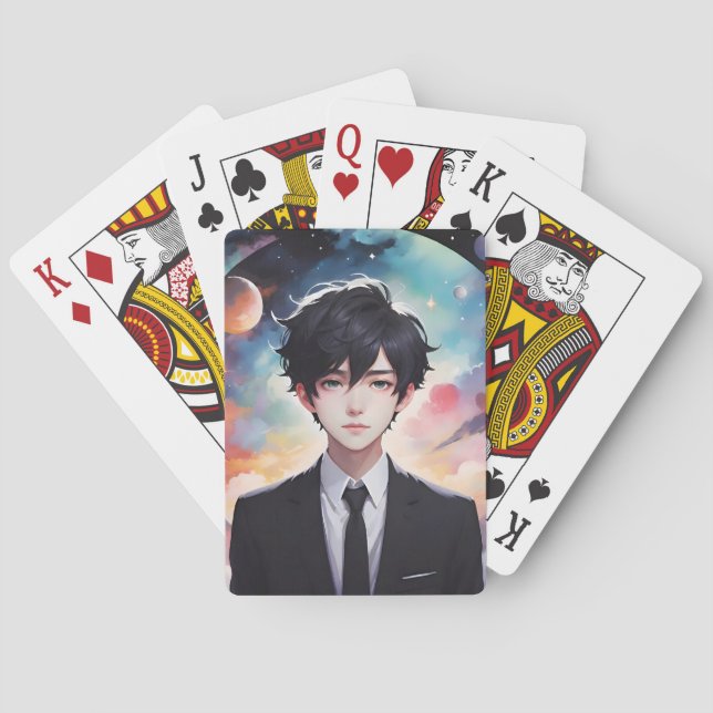 Baraja De Cartas Stylish boy in space (Reverso)