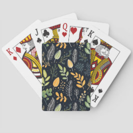 Baraja De Cartas Stylish Green and Yellow Foliage Pattern 