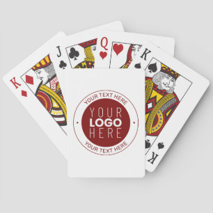 Baraja De Cartas Su logotipo y texto personalizable Rojo intenso/