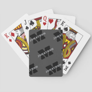 Baraja De Cartas Su nombre o nombre del negocio Gris masculino mo