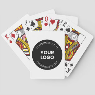 Baraja De Cartas Su propio logotipo comercial cargado con texto edi