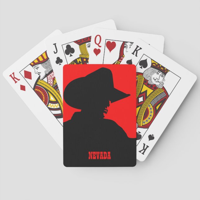 Baraja De Cartas SU vaquero adaptable del texto del ESTADO (Reverso)